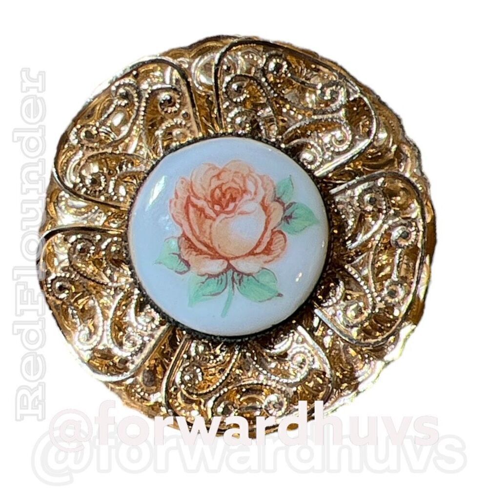 Vintage Rose Gold Scarf Clip from Western Germany - Excellent Condition